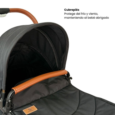 Coche Moisés Con Porta Bebé Small Maxibaby Negro Cubrepiés