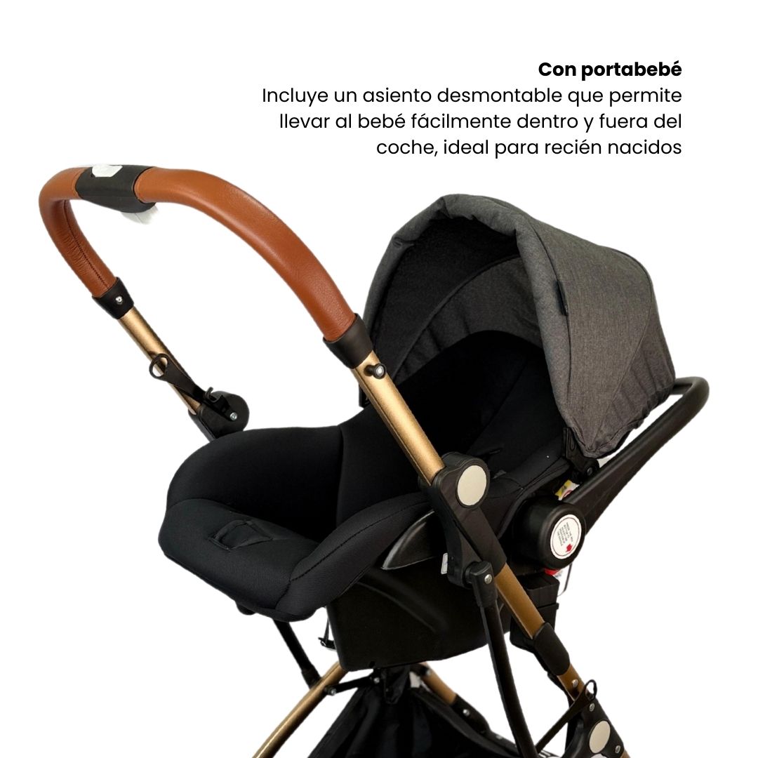 Coche Moisés Con Porta Bebé Small Maxibaby Gris Asiento
