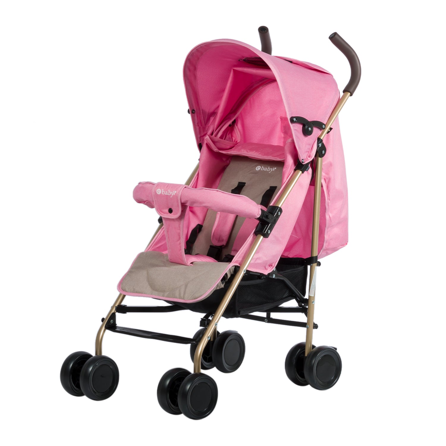 Coche Paseador Bastón Travis Rosa Ebaby