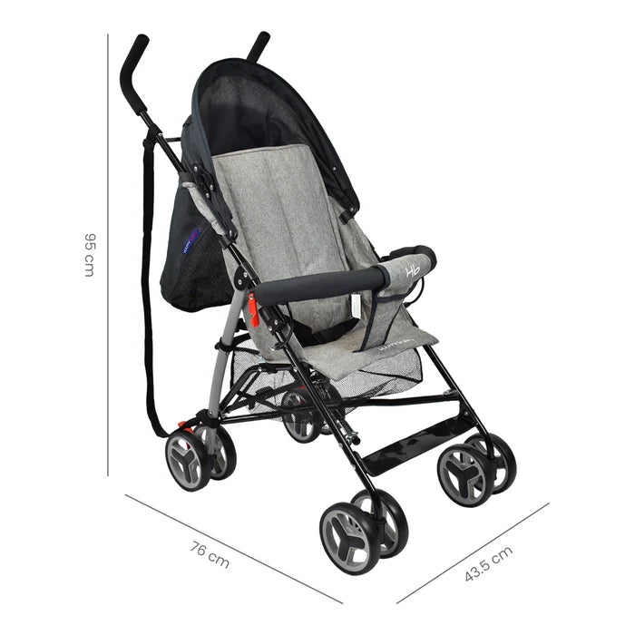 Coche Paseador Future Negro Happy Baby medidas