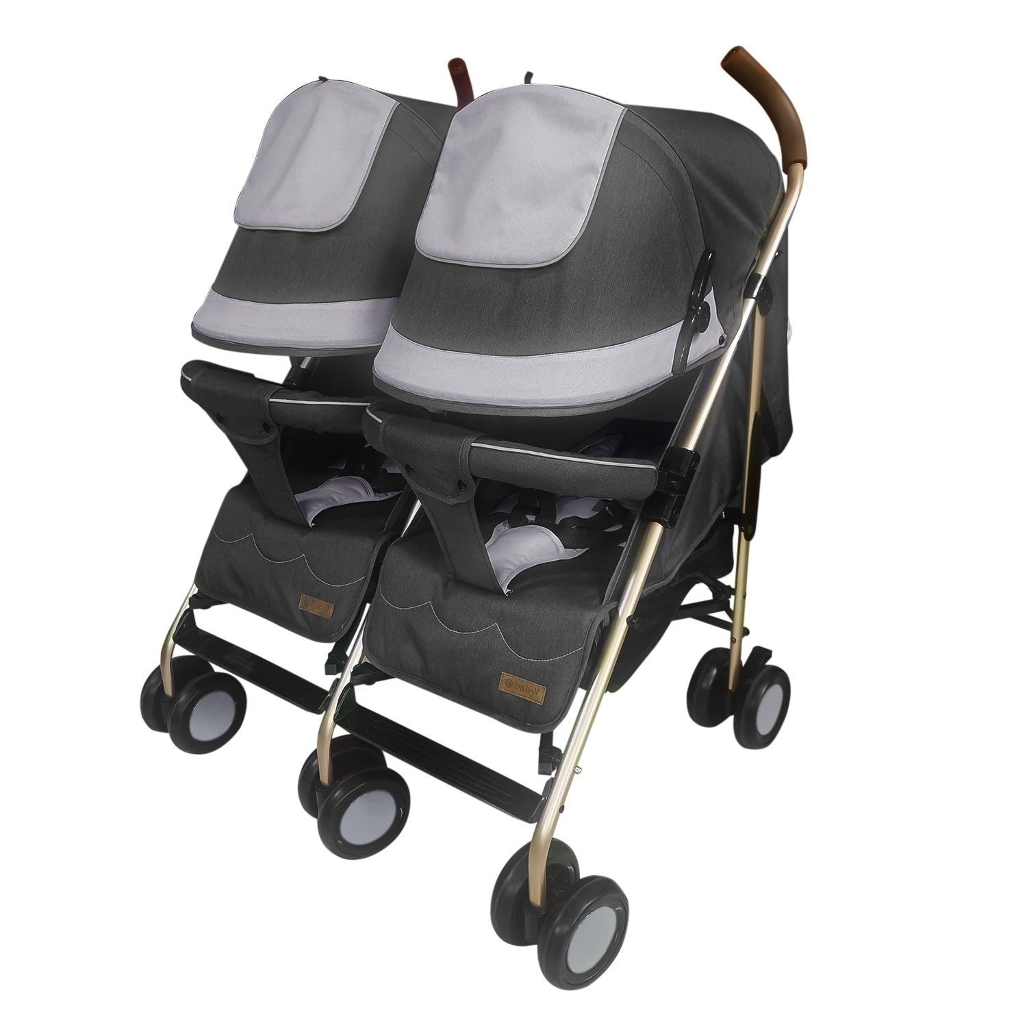 Coche Paseador Gemelar Dantero Gris Ebaby