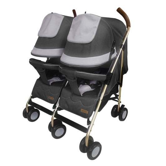 Coche Paseador Gemelar Dantero Gris Ebaby
