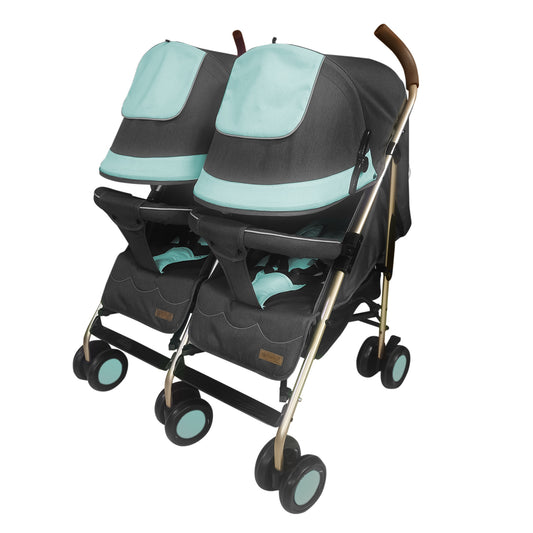 Coche Paseador Gemelar Dantero Verde Ebaby