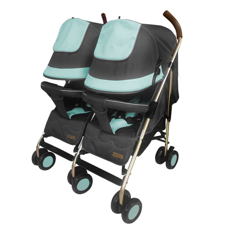 Coche Paseador Gemelar Dantero Verde Ebaby