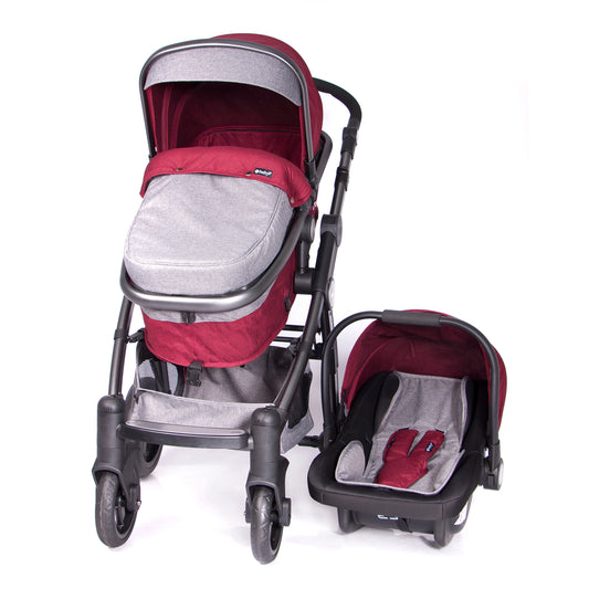 Coche Tainy Deluxe Con Porta Bebe Rojo Ebaby®