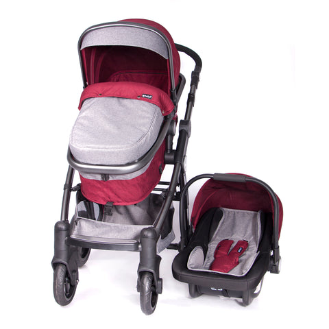 Coche Tainy Deluxe Con Porta Bebe Rojo Ebaby®