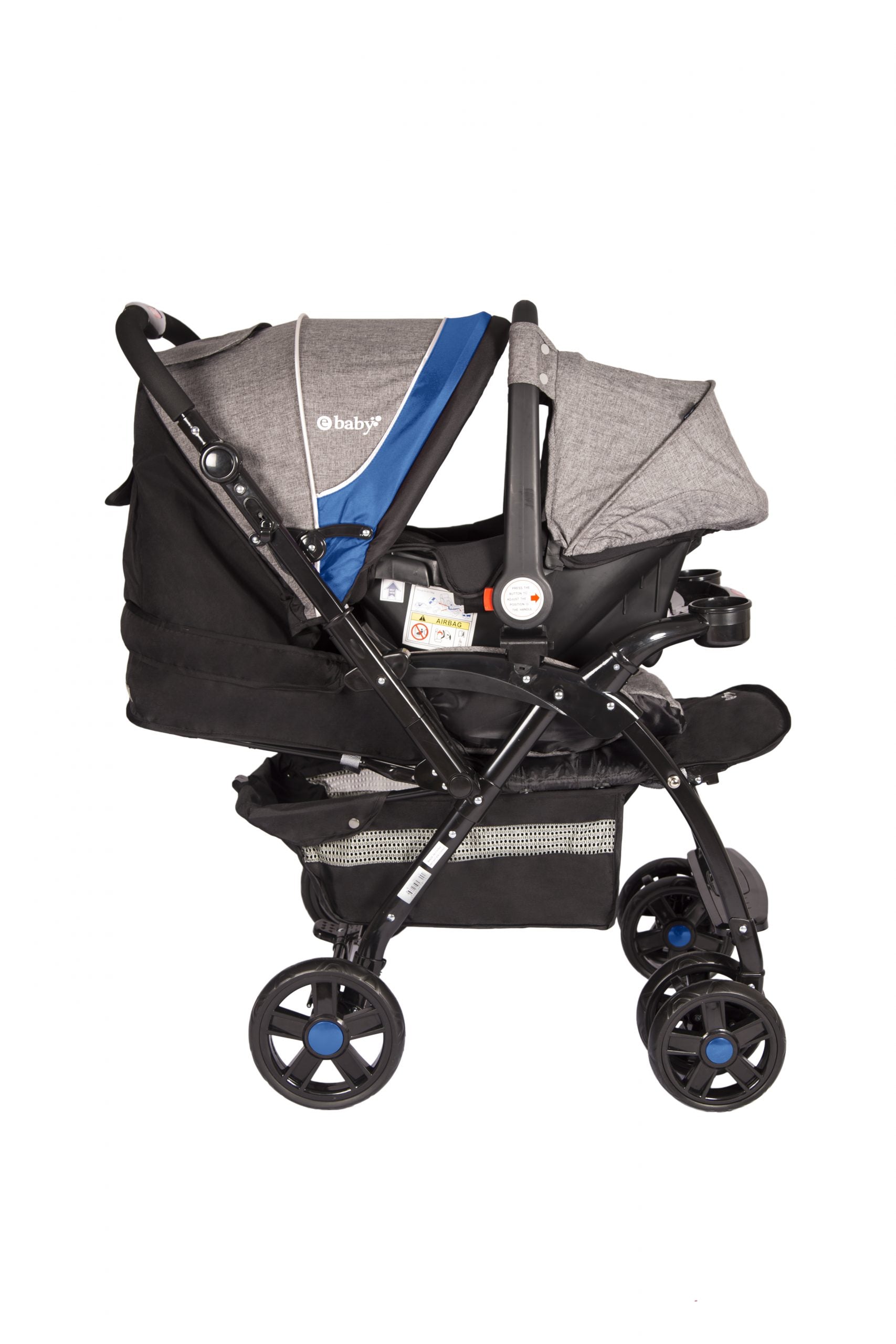 Coche Travel System Braviar Azul Ebaby® uso