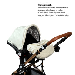 Coche Moisés Con Porta Bebé Victoria Blanco Portabebés