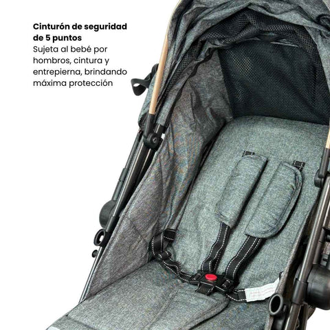 Coche Maleta Zooper 2.0 Gris Maxibaby Cinturón