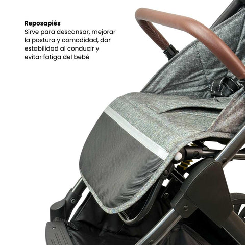 Coche Maleta Zooper 2.0 Gris Maxibaby Reposapies