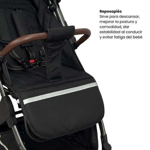 Coche Maleta Zooper 2.0 Negro Maxibaby Reposapies