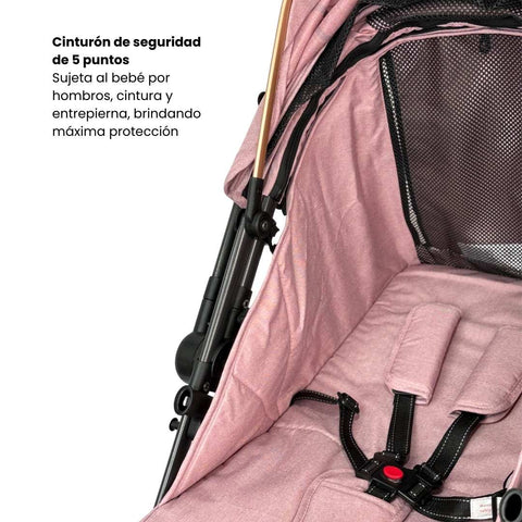 Coche Maleta Zooper 2.0 Rosa Maxibaby Cinturón