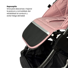 Coche Maleta Zooper 2.0 Rosa Maxibaby Reposapies 