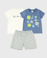 Conjunto 3 Piezas Bermuda Sol Azul