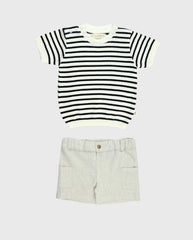 Conjunto Bermuda Buso Tricot Rayas