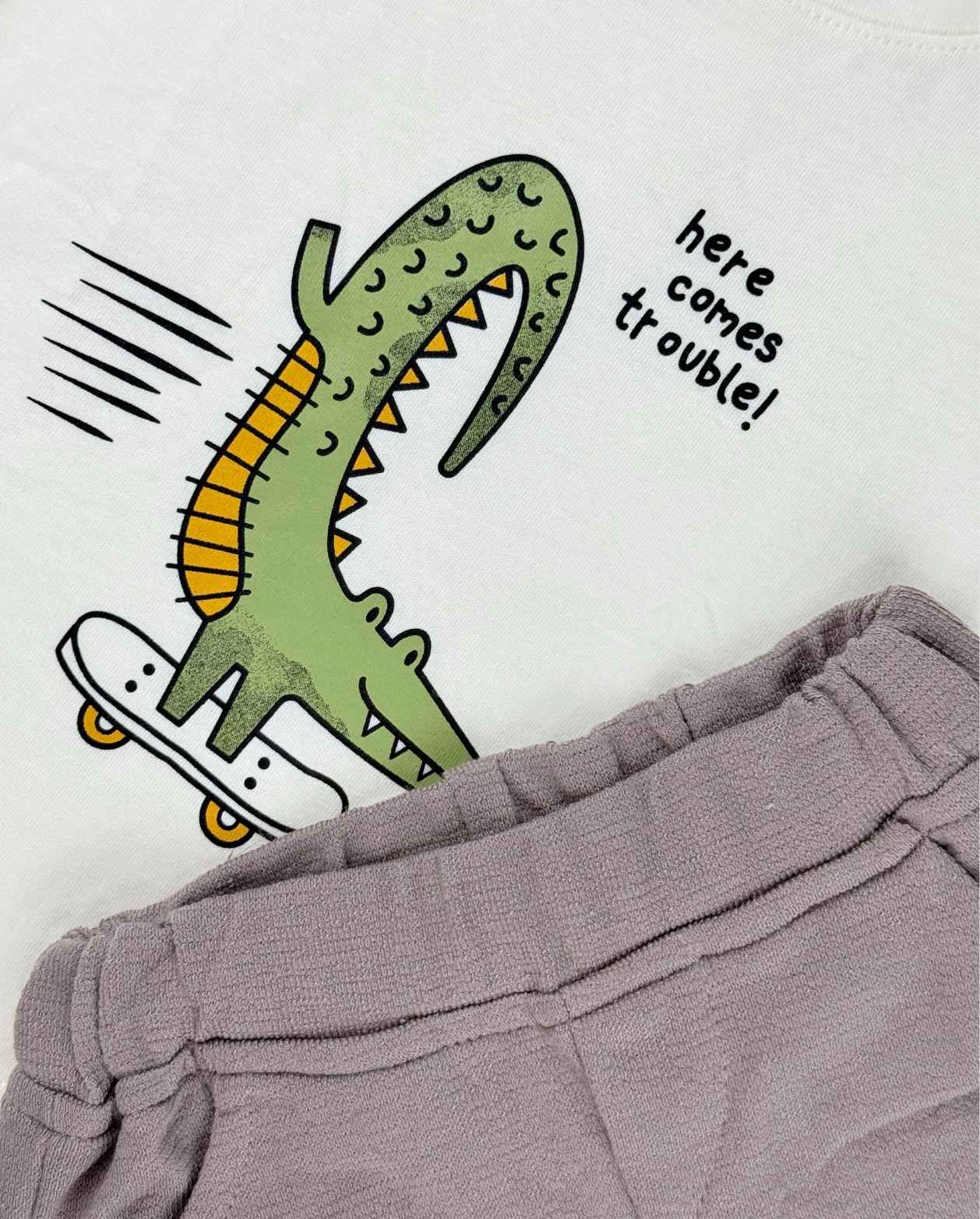 Conjunto Bermuda Dino Detalles