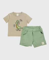 Conjunto Bermuda Dino Verde