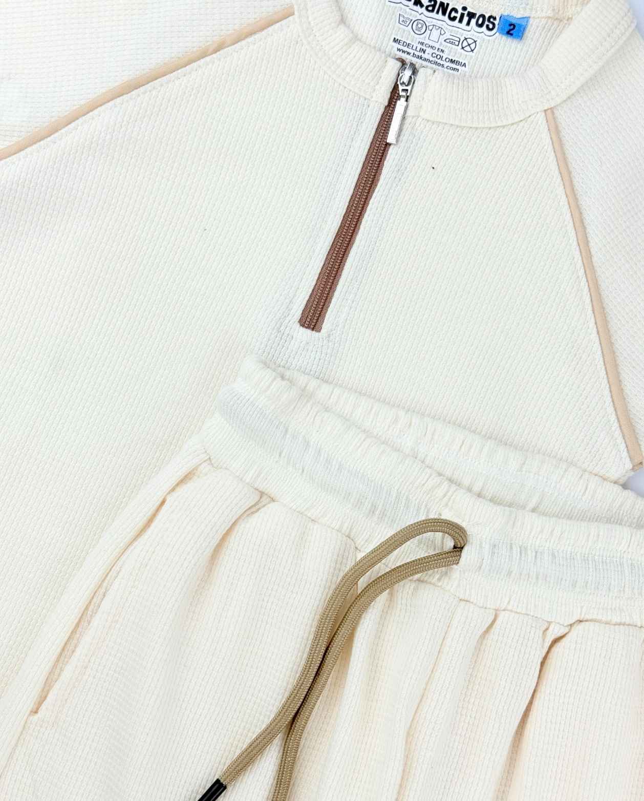 Conjunto Bermuda Galleta Con Cremallera Niños