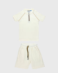 Conjunto Bermuda Galleta Con Cremallera Beige