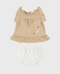 Conjunto Blusa Con Calzón café  