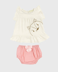 Conjunto Blusa Con Calzón Rosa