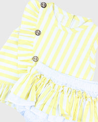 Conjunto Blusa y Panty Rayas Amarillo Detalles