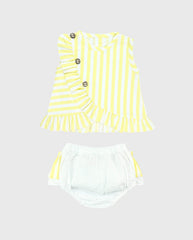 Conjunto Blusa y Panty Rayas Amarillo