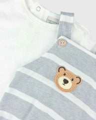 Conjunto Body Bebé Oso Tejido Rayas Diseño