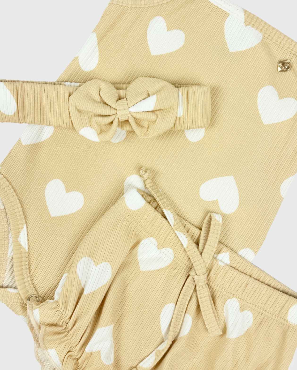 Conjunto Body y Panty Estampado De Corazones Travesuras
