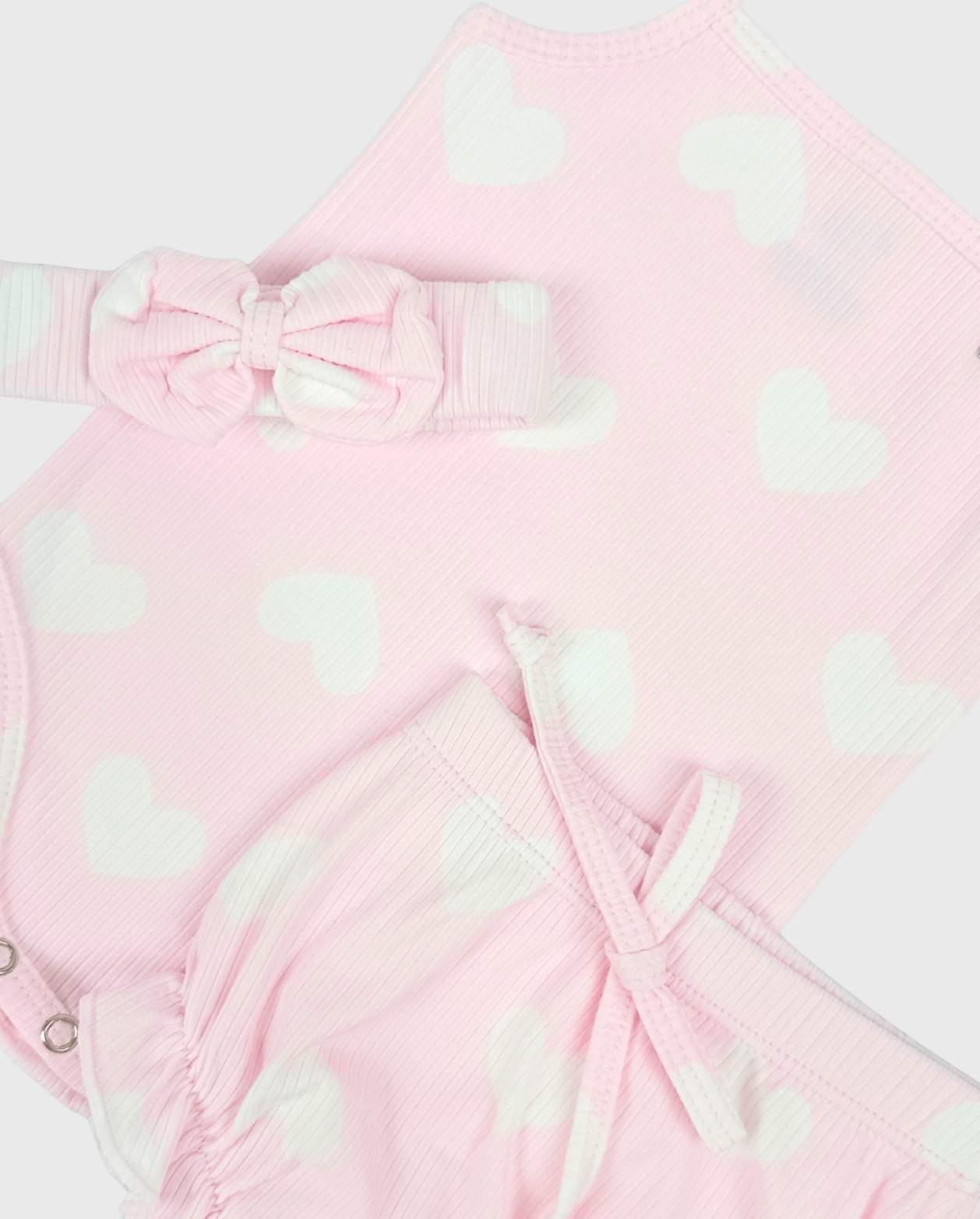 Conjunto Body y Panty Estampado De Corazones Detalles