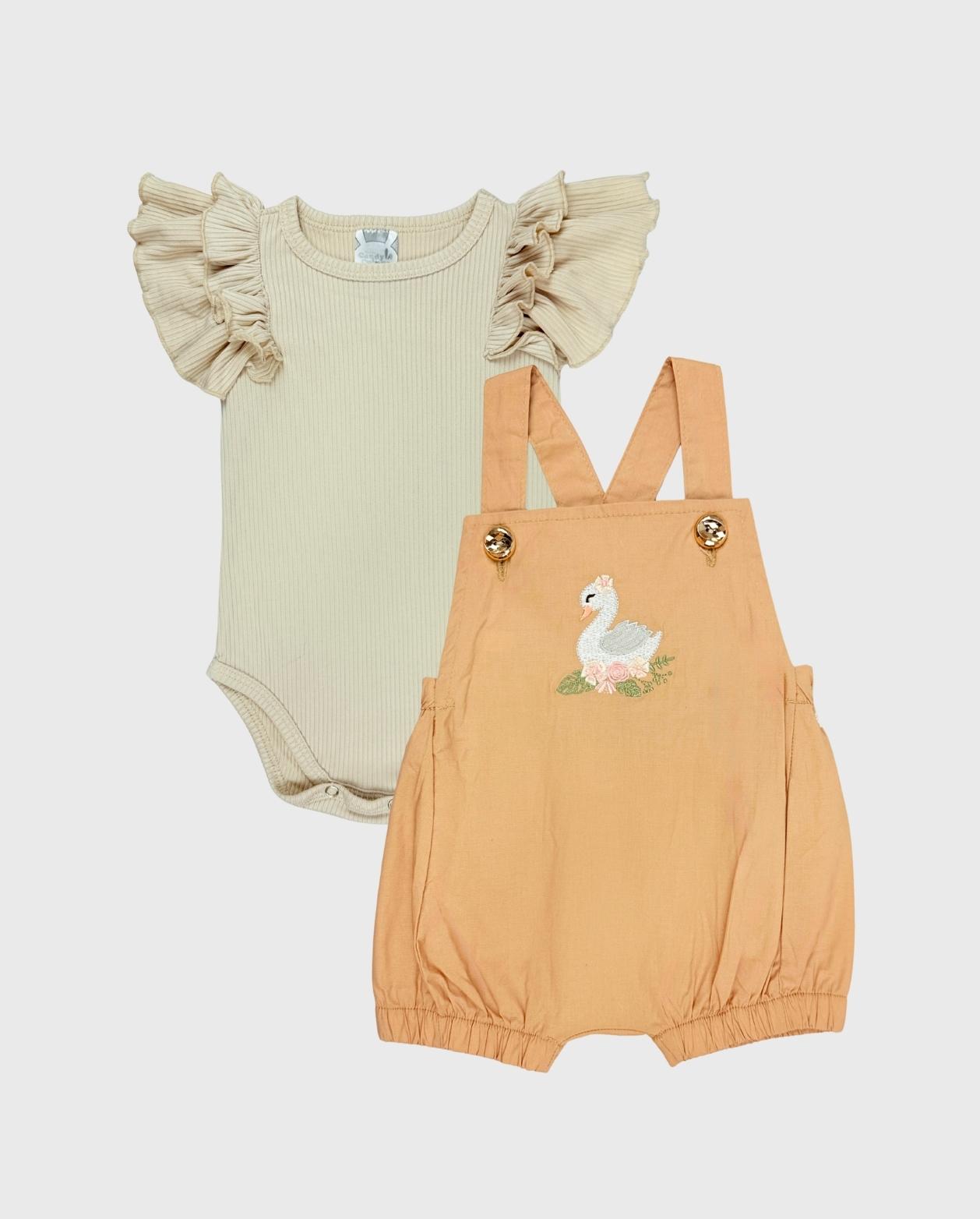 Conjunto Braga Con Boleros Cisne Beige