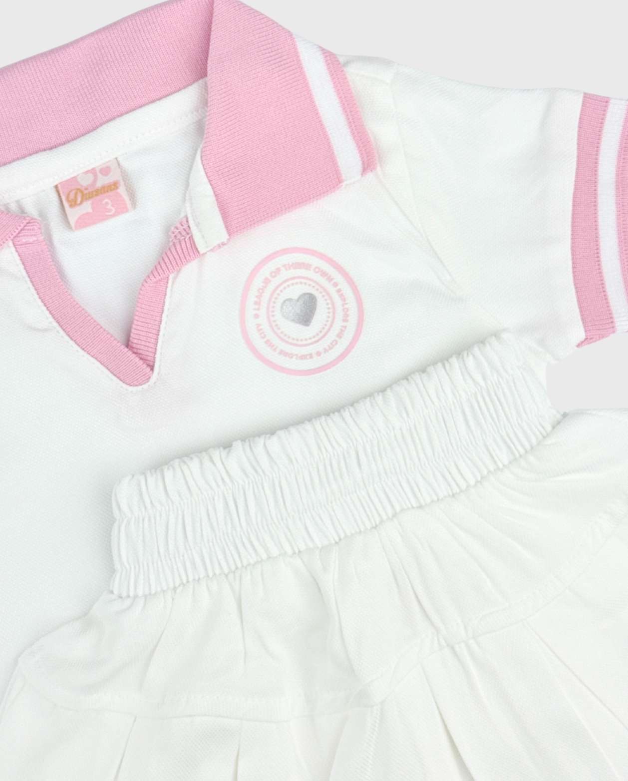 Conjunto Falda Prensada Con Blusa De Cuello Diseño