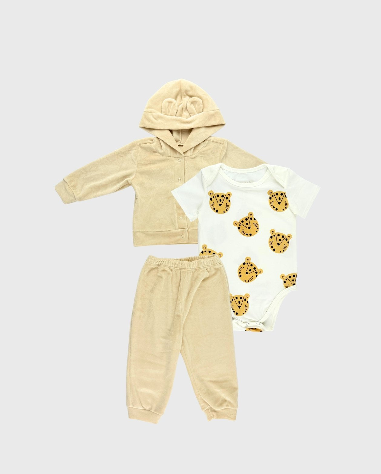Conjunto Infantil 3 Piezas Tigres Beige