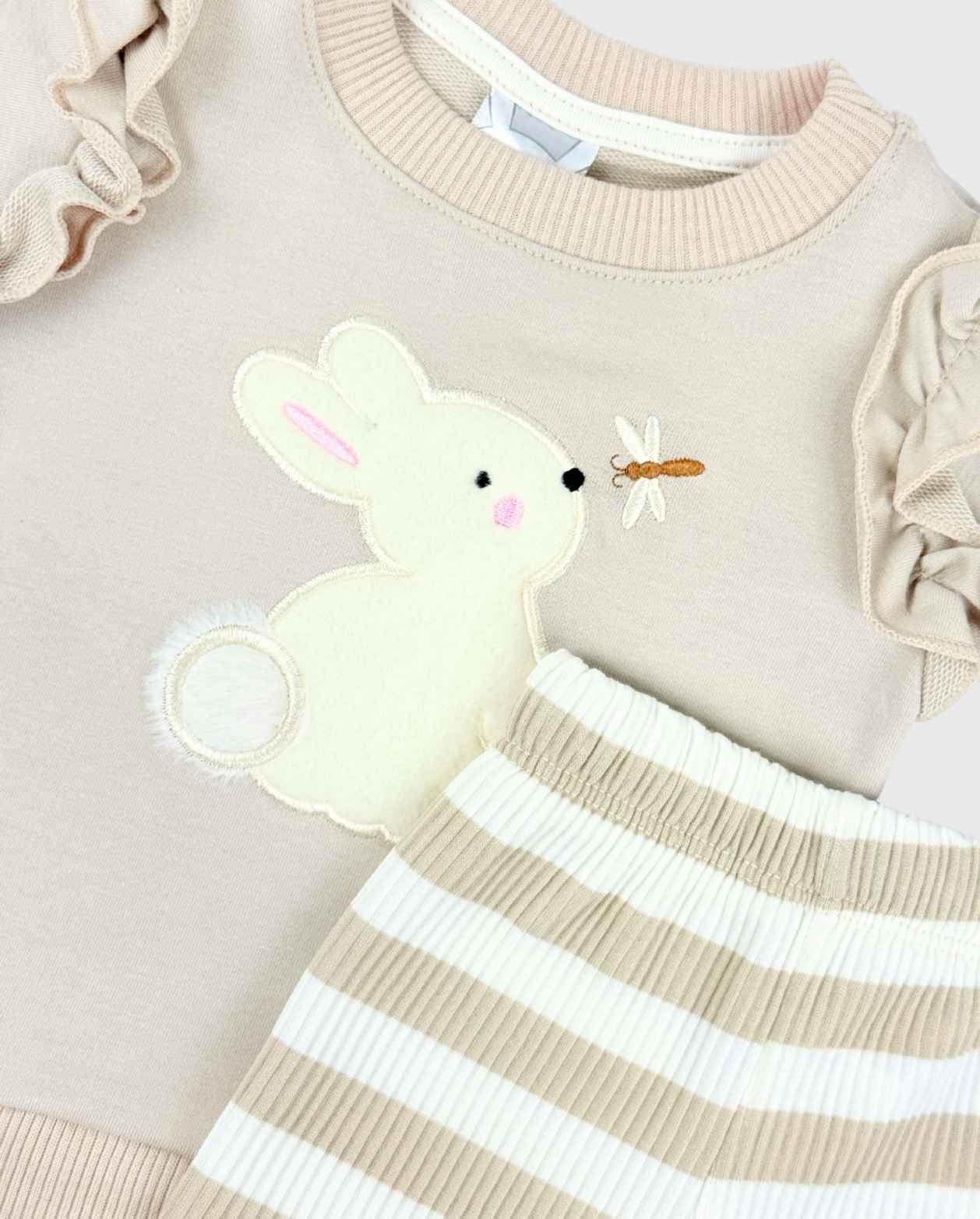 Conjunto Pantalón Rayado Conejo Detalles