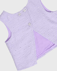 Conjunto Short Denim Plumeti Lila