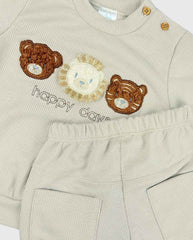 Conjunto Sudadera Con Saco Tela Galleta Osos Detalles