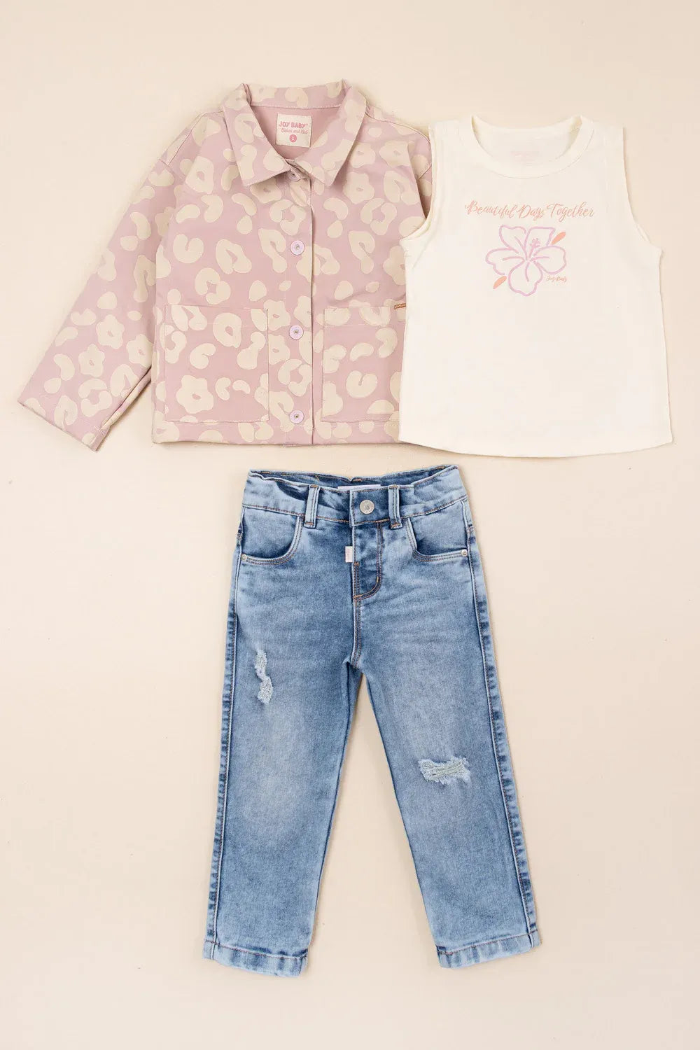 Conjunto 3 Piezas Animal Print Rosa rosa