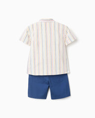 Conjunto 3 Piezas Bermuda Rayas Beige Zippy diseño