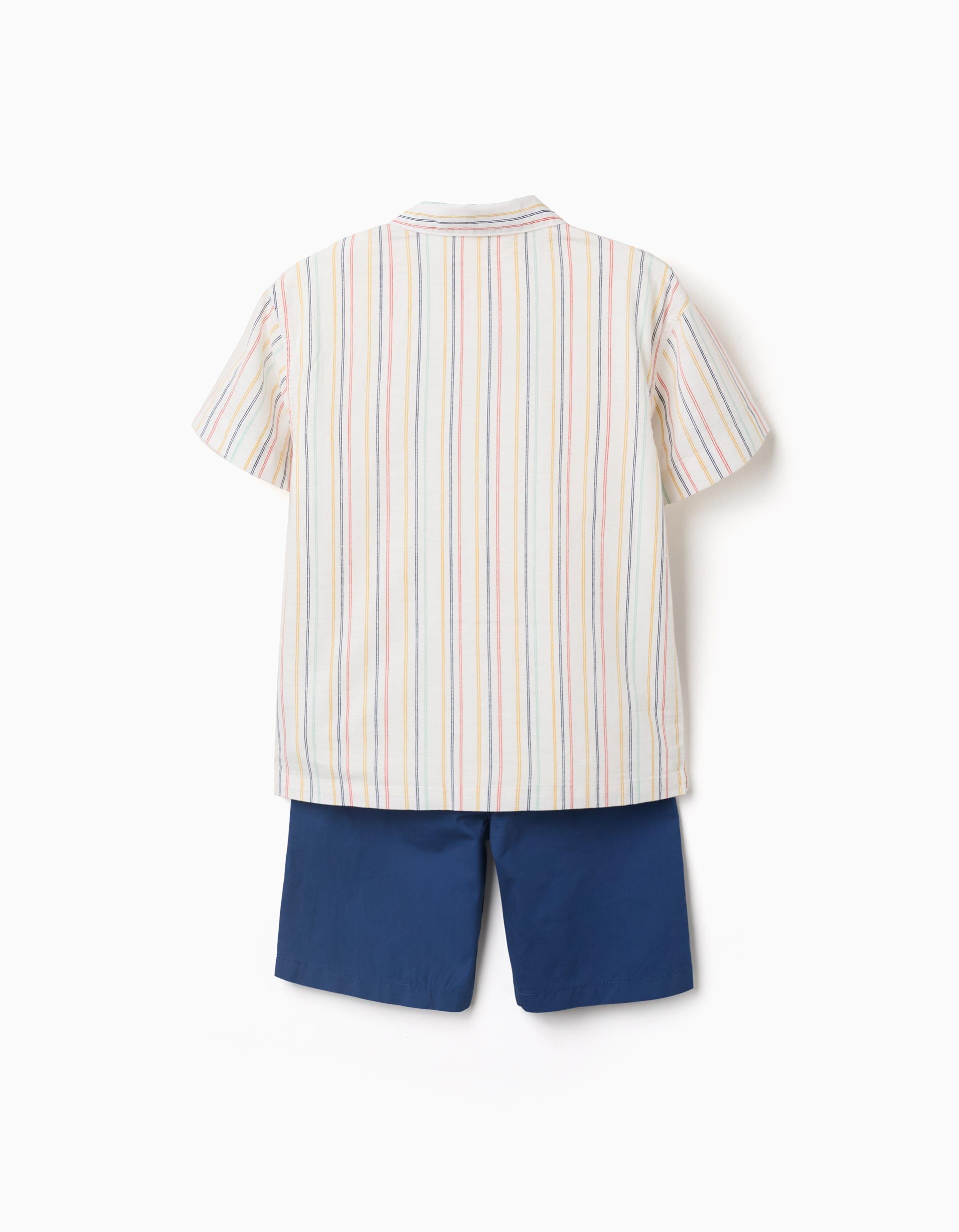 Conjunto 3 Piezas Bermuda Rayas Niño Beige Zippy diseño