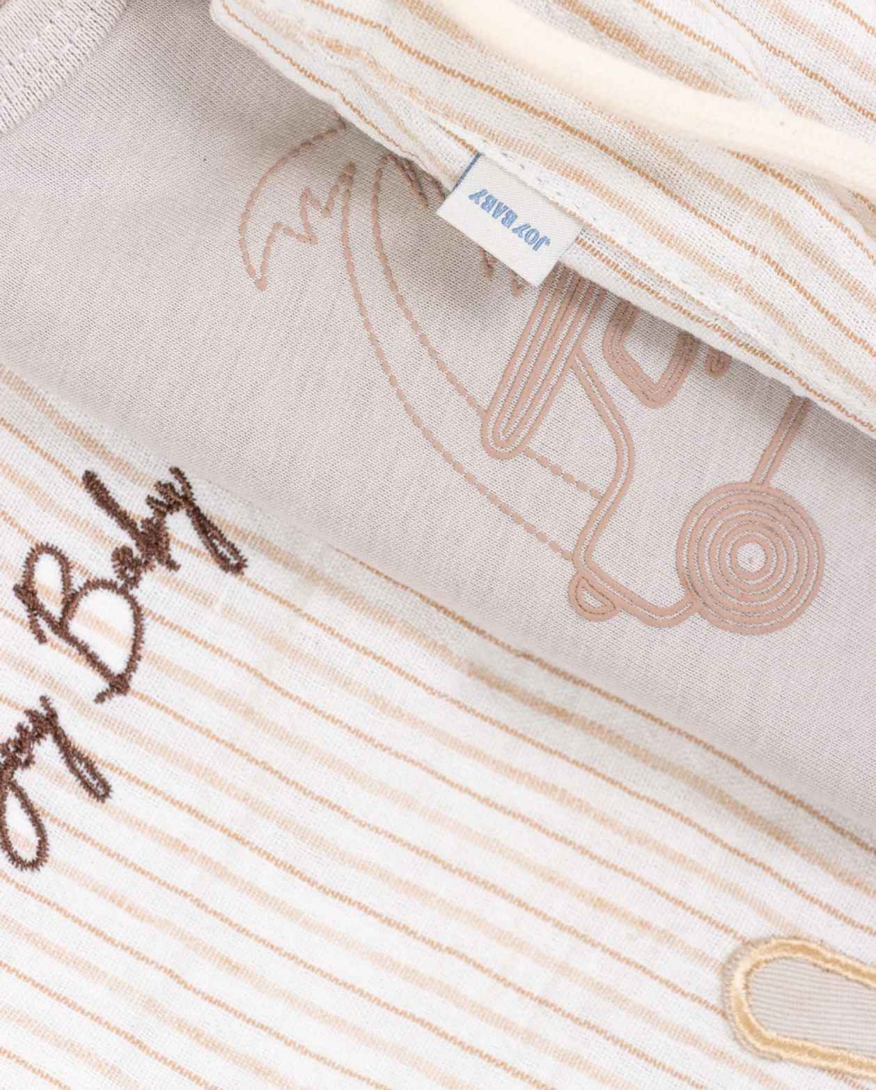 Conjunto 3 Piezas Bermuda Rayas Palmera Detalles Diseño