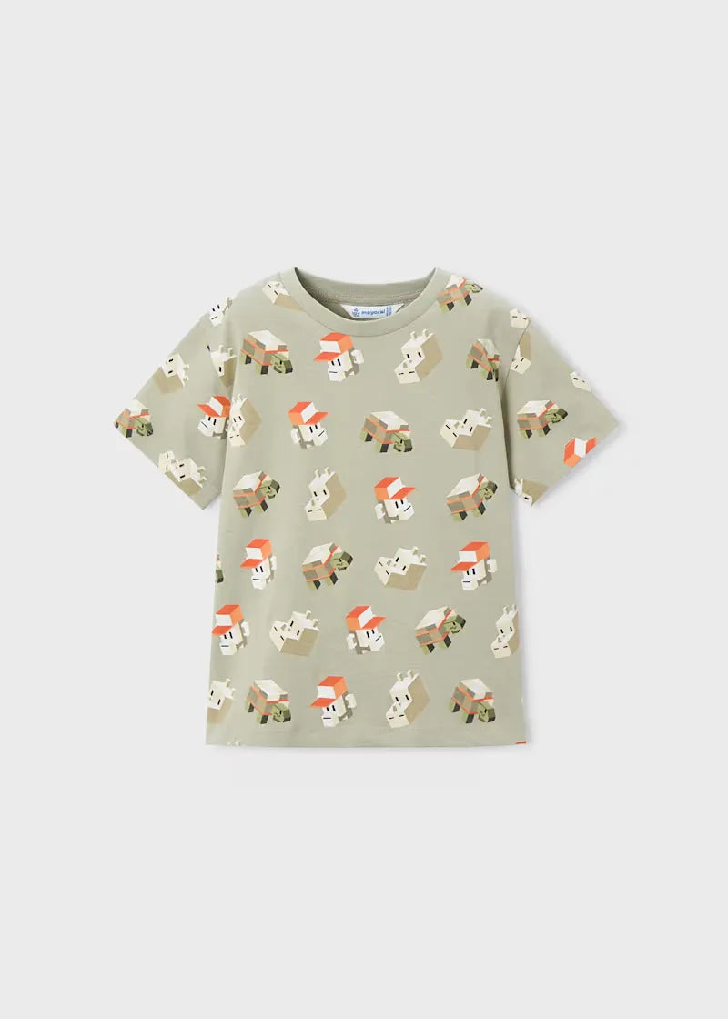 Conjunto 3 Piezas Camiseta Mono Naranja Mayoral estampado