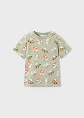 Conjunto 3 Piezas Camiseta Mono Naranja Mayoral estampado