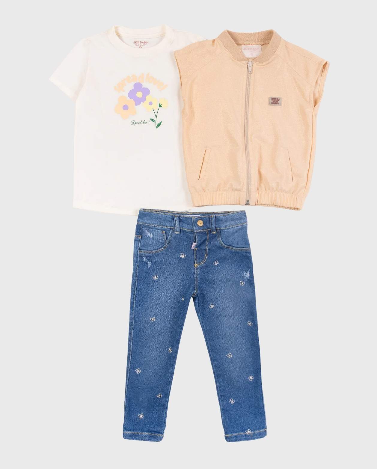 Conjunto 3 Piezas Chaleco Brillos Naranja 