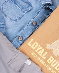 Conjunto 3 Piezas Chaleco Denim Colores Surtidos detalle 