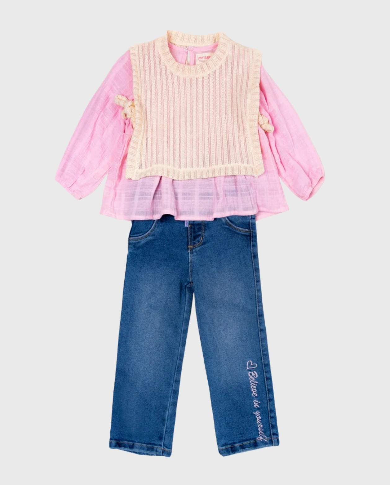 Conjunto 3 Piezas Chaleco Tejido Diseño