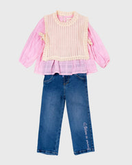 Conjunto 3 Piezas Chaleco Tejido Diseño