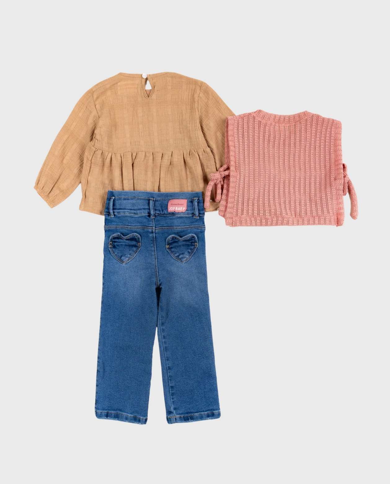 Conjunto 3 Piezas Chaleco Tejido Detalles