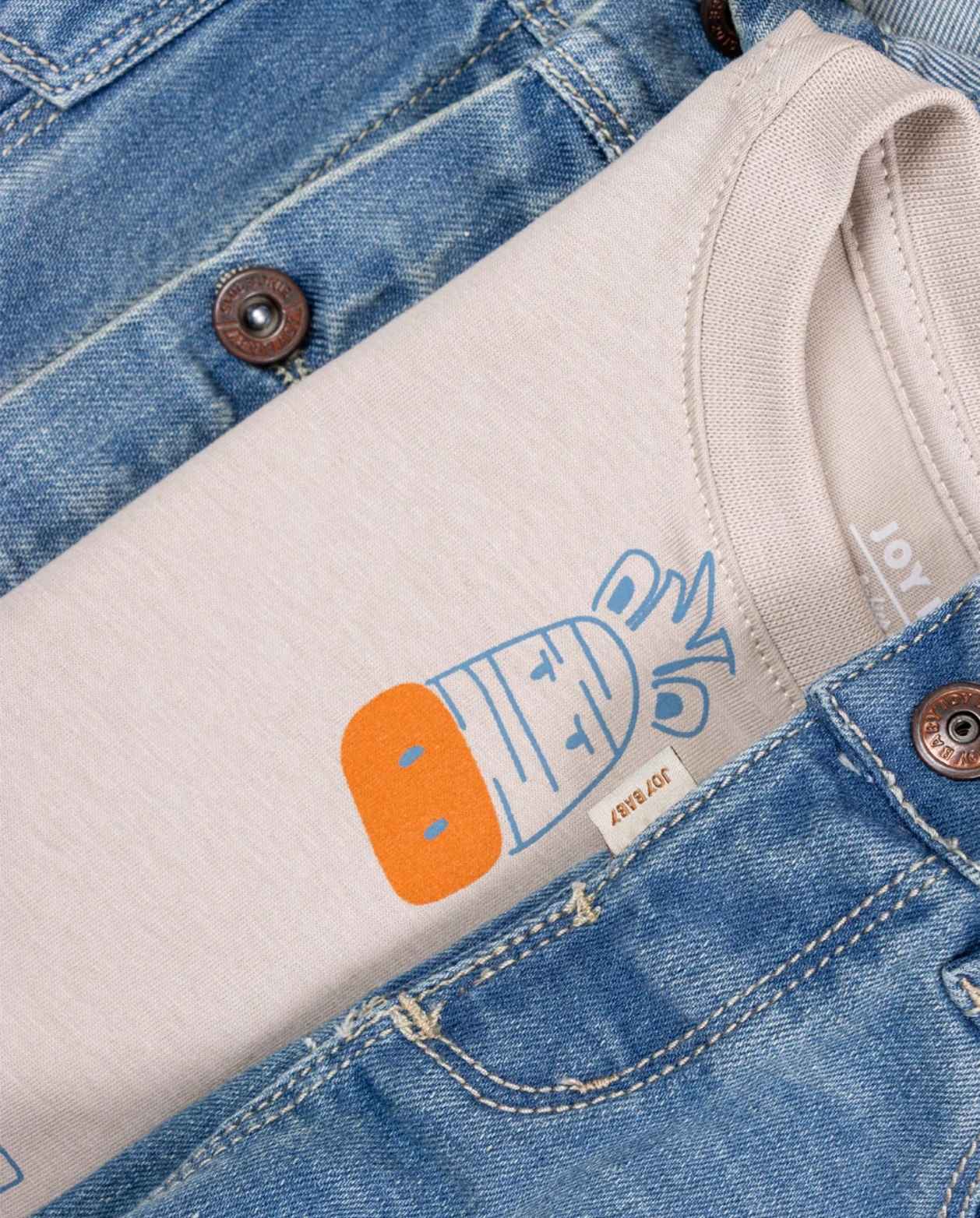 Conjunto 3 Piezas Chaqueta Denim Animales Travesuras