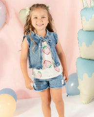 Conjunto 3 Piezas Denim Fresas Modelo