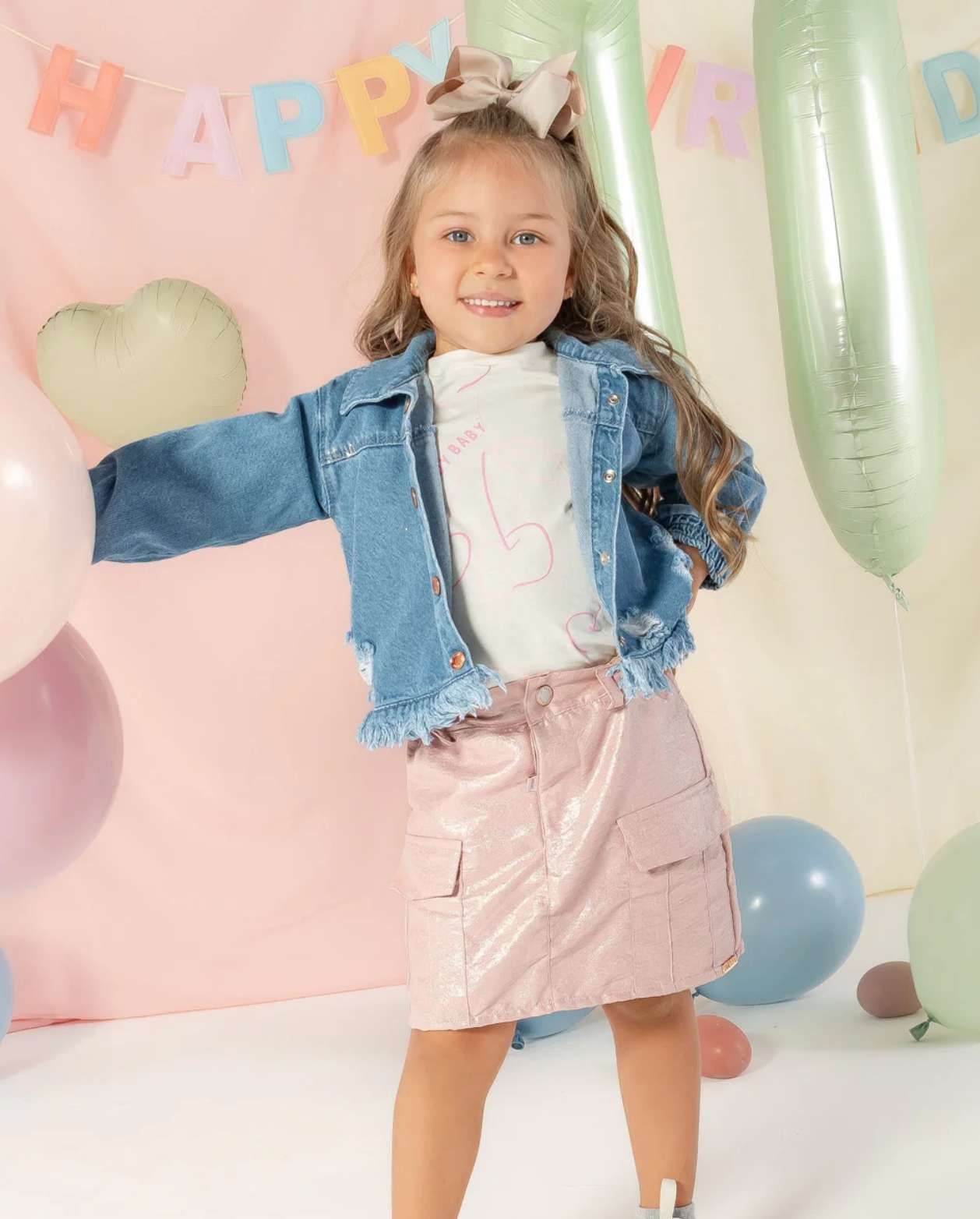 Conjunto 3 Piezas Falda Brillos Cerezas 